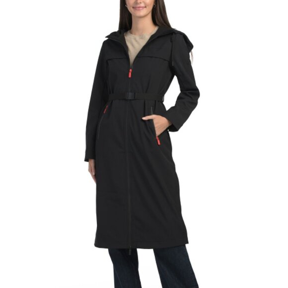 NEW HUNTER Longline Belted Coat in black for women 1225 8t4 - Picture 1 of 4